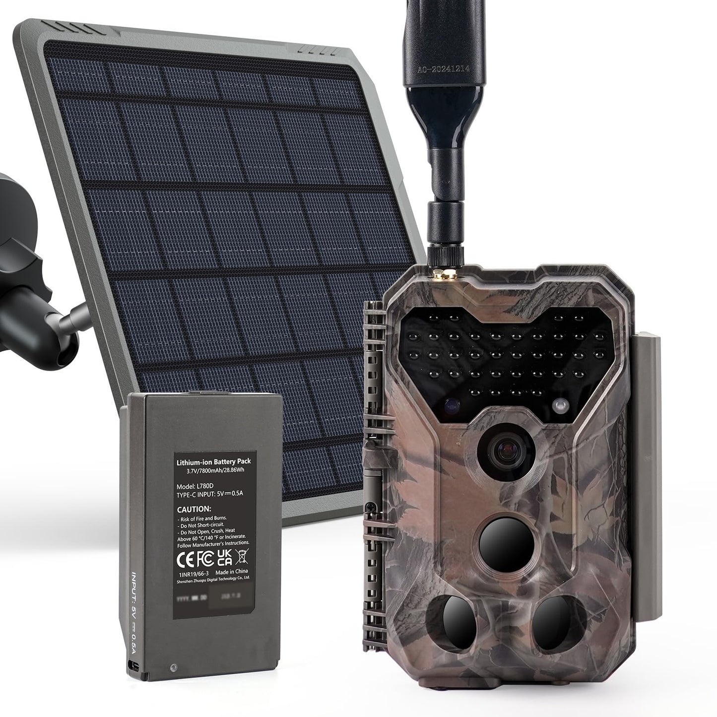 Meidase Solar Cellular Trail Camera S965 Pro (Non-WiFi), Live View, GPS Tracking, 7800mAh Rechargeable Battery, Motion Activated, Ideal for Hunting & Off-Grid Monitoring
