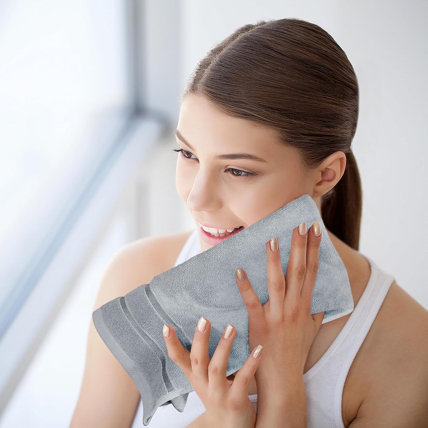 Utopia Towels 8-Piece Luxury Towel Set - Highly Absorbent 600 GSM Cotton | Cool Grey Bath, Hand & Wash Cloths