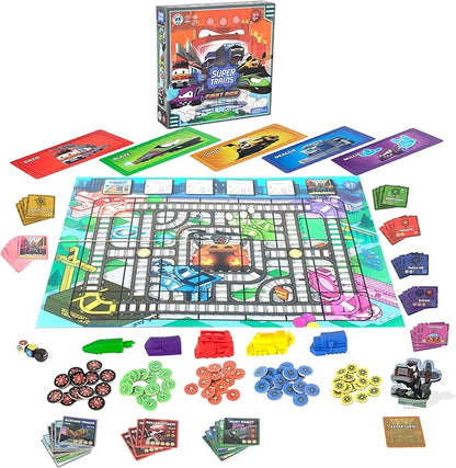 Super Trains: First Ride Super Hero Train Game – Kids &amp Family Board Game Ages 5–10 Dice Rolling Strategy 2–5 Players
