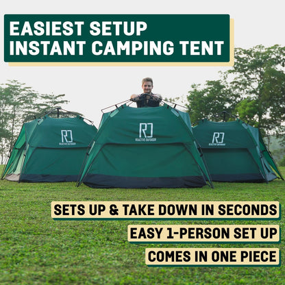 Reactive Outdoor Tent - 3 Second Tent - 3 Sec Instant Pop Up - Easy and Quick Setup Camping - 1 Person Setup Waterproof Double Layer Outdoor Camping (Small (1-2 Person))