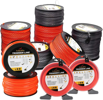 ANLEOLIFE String Trimmer Line - 1-Pound Commercial Square .065-Inch x 370 ft with Built-In Cutter - Orange
