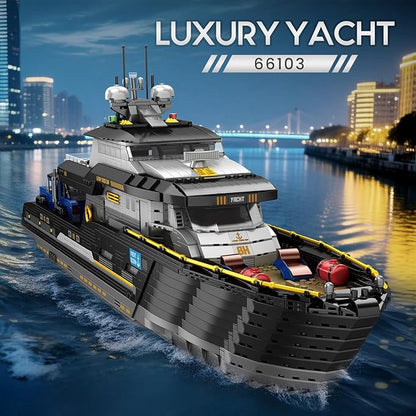 Reobrix Luxury Yacht Building Block Set for Adult 66103 Cruise Ship Building Toy Boat Model Kit Yacht Collectible Display Decorations Gift for Adult Boys Girls Kids 14+ (4421PCS)