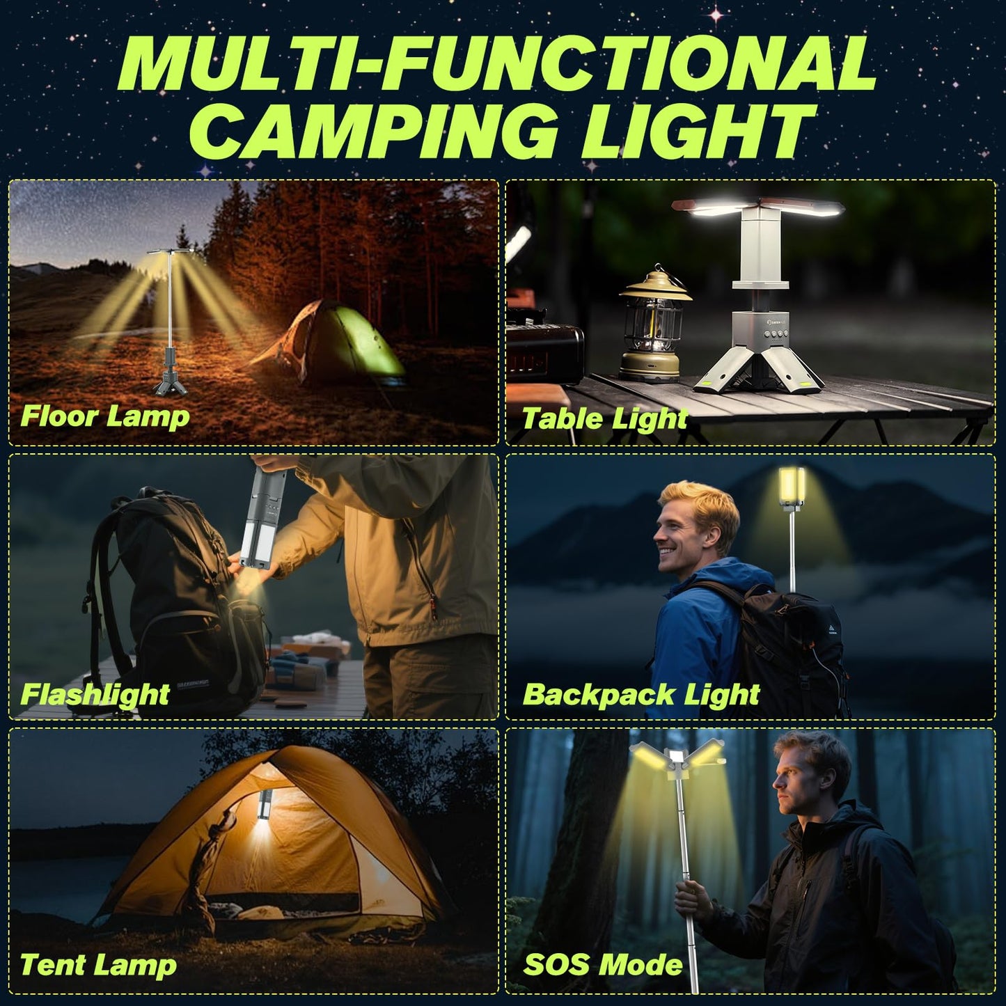 SakerPlus Portable Camping Light & Rechargeable 2-in-1 Hedge and Grass Trimmer