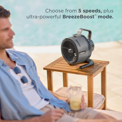 All-New Shark FlexBreeze HydroGo Pro Fan, Indoor & Outdoor Powerful Cooling Fan with Dry-Touch Mist, Portable Cordless & Corded, Long Battery Runtime, 5 Speeds, Pink Diamond, FA056PK9 (Ltd. Edition)