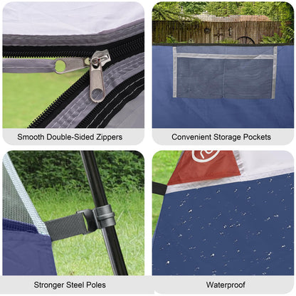 CAMPROS CP Tent 6 Person, Waterproof Windproof Double Layer Family Dome Tent, Easy Setup with Large Mesh Windows & Wide Door for Camping