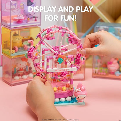 Hamee Sanrio Hello Kitty and Friends ‘Summer Wunderland’ Cute Water Theme Park Building Block Set Birthday Gift Party Favor Stress Relief Collectible Toy Compatible with Lego Block – Kuromi