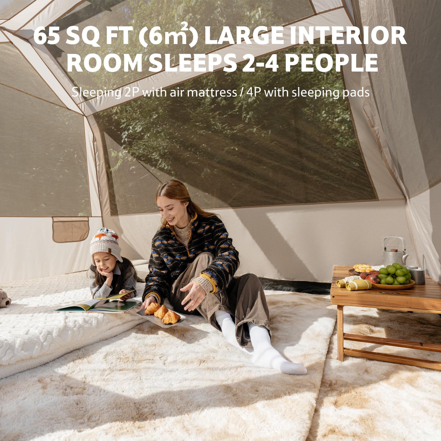 Naturehike Village Lite Camping Tent, 60S Easy Setup Instant Tents for Camping, Double Layer 4/8 Person Tent with with Full Rainfly