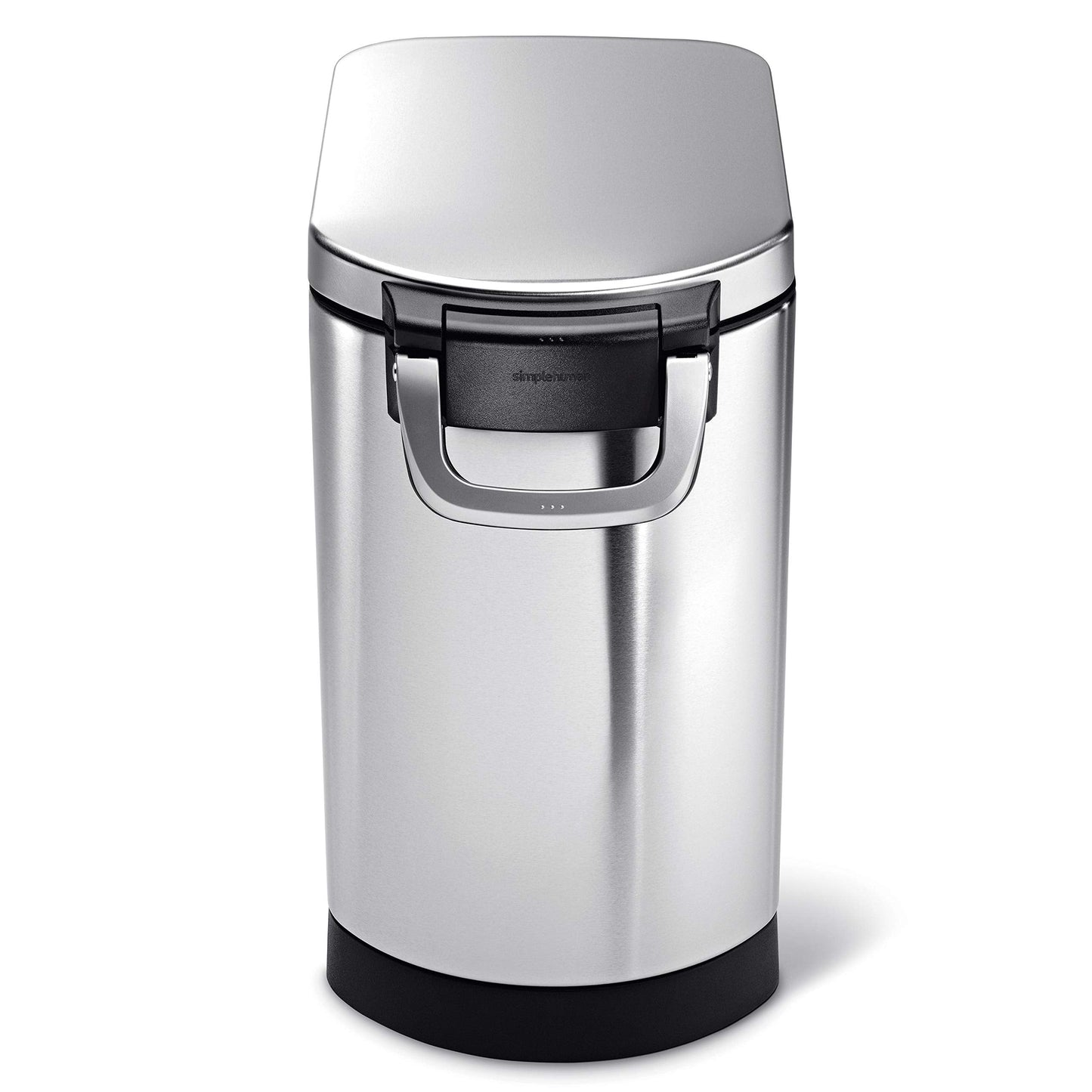 simplehuman Medium Pet Food Storage Container, Holds 25-29 lb / 11-13 kg of Dry Dog Food, Cat Food, or Bird Seed, Airtight Lock-Tight Lid with Magnetic Scoop, BPA-Free, Brushed Stainless Steel