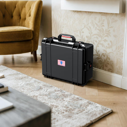 Kinghardcase Gun Case for Handguns, Pre-Cut Multiple Pistols Case Shockproof Waterproof Hard Pistol Case with Desiccant TSA Approved Firearm Travel Case (9 Pistol Case)