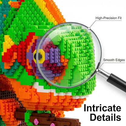 Chameleon 3D Wall Art Micro Mini Building Blocks Set Animal Mosaic Display Model for Wall or Tabletop Decor 2688 Micro Pieces with Step-by-Step Instructions Creative Gift for Teens &amp Adults