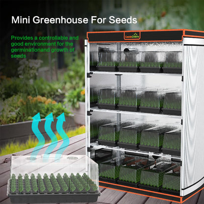CastleGreens 48"x24"x72" Multi-Storey Grow Tent, Extra-Large Observation windows, Heavy-Duty 600D Mylar Plant Tent, Waterproof Growing Tents, Fit in Indoor Planting, Hydroponics, 4-Layers of seedlings