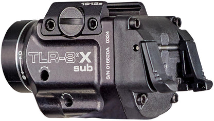 Streamlight 69418 TLR-8 X sub 500-Lumen Rail-Mounted Tactical Weapon Light with Integrated Red Aiming Laser Exclusively for 1913 Short Models Only, Black