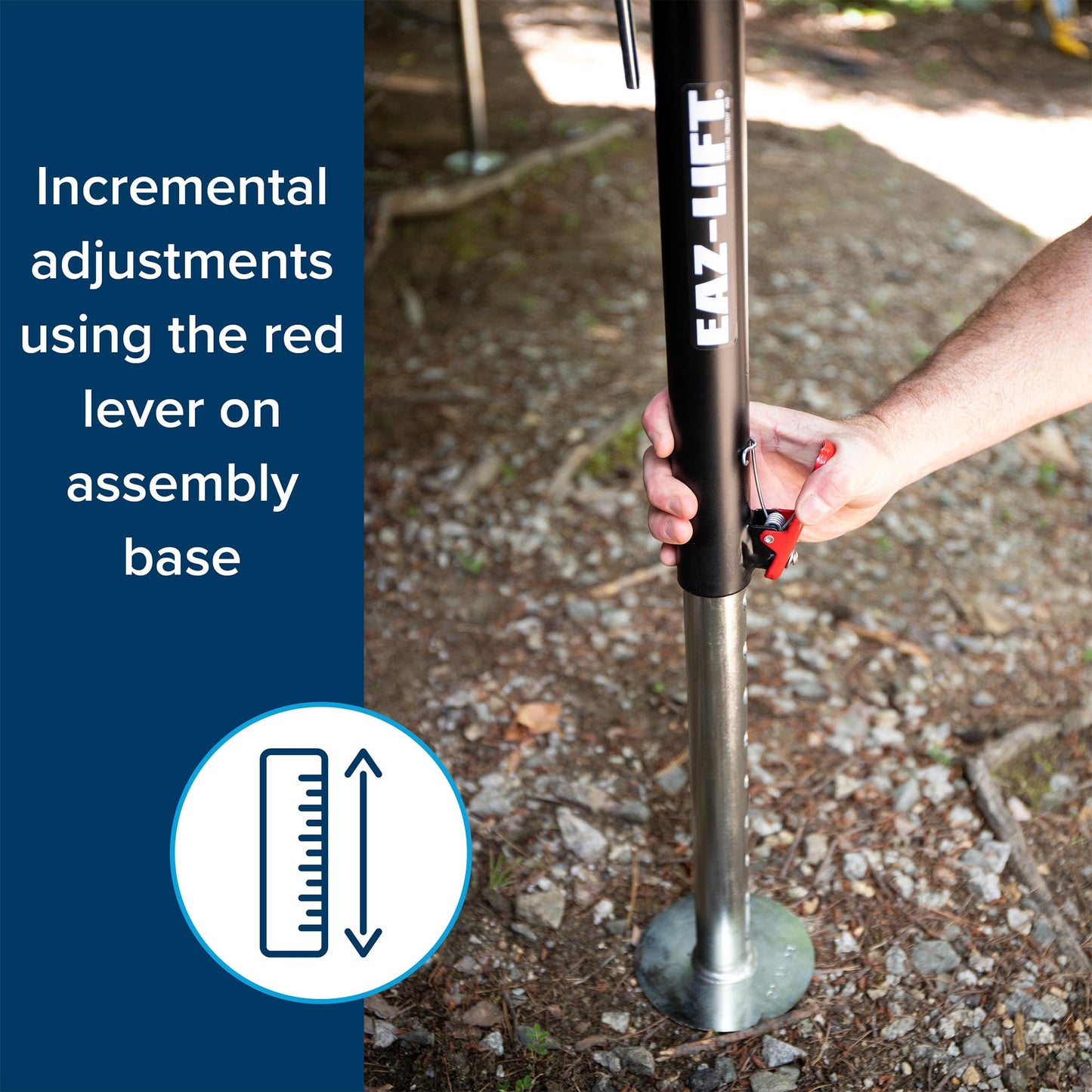 Camco Eaz-Lift Adjustable Camper/RV Slide-Out Supports | Features a Quick Release Pin and Incremental Lock Positions | 5,000lb Weight Capacity per Support | Adjusts from 19 to 49-In | 2-Pack (48870)