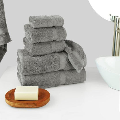 Chakir Turkish Linens Luxury Cotton Towel Set - 6-Piece Spa Quality (2 Bath, 2 Hand, 2 Washcloths)