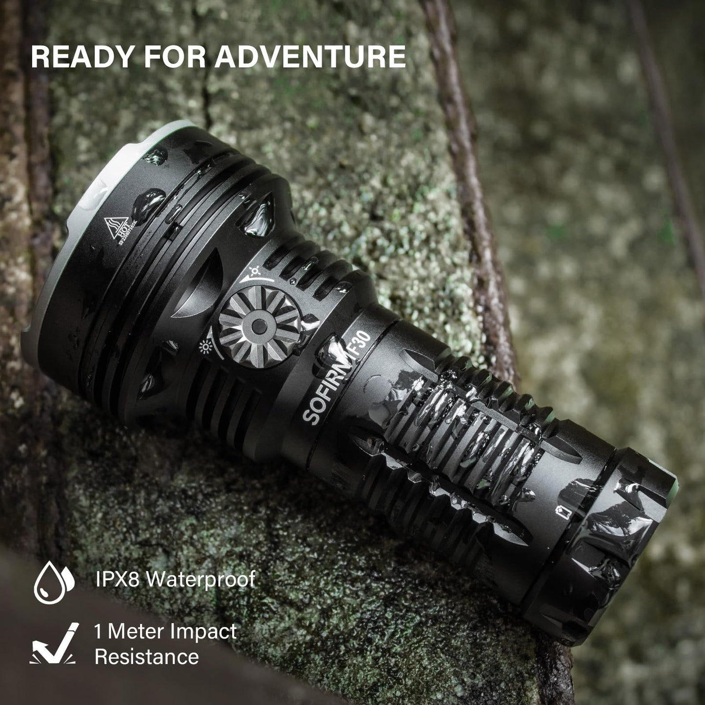 sofirn IF30 Flashlight High Lumens, 12000 Lumens Ultra Bright Flashlight with 685 Meters Beam Distance Spotlight, Rechargeable Flashlight USB C, LED Flashlight Waterproof for Hunting, Searching