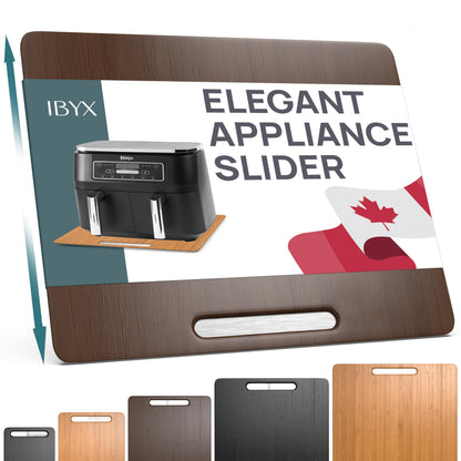 Ibyx Elegant Round Sliding Tray for Your Pressure Cooker, Air Fryer & Heavy Kitchen Appliances - Sturdy, Slides Easily from Under The Cabinet (Natural, 13”)