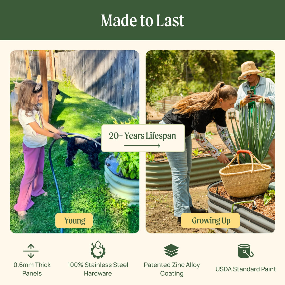 3.5' x 6.5' Covered Raised Garden Bed