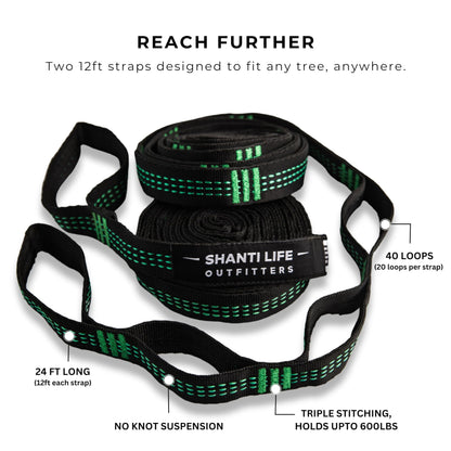 Camping Hammock with Bug Net and Rain Fly – Durable Ripstop Nylon Construction with 12’ Tree Straps, 5kn Carabiners, Tent Stakes and Waterproof Carry Bag