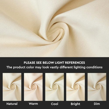 Encasa XO Throw Pillow Covers - Set of 2 Natural 12x12 in | Cotton Decorative Cushion Covers with Improved Zipper for Living Room & Sofa