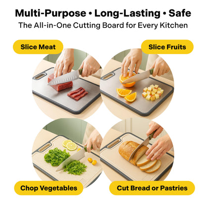 ChopChop USA Double-Sided Titanium Cutting Board – Food Grade, Rustproof, Dishwasher Safe, Durable Kitchen Board for Meat & Vegetables – Great for Daily Cooking, BBQ, Camping & Holiday Meals (Medium)
