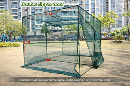 timiland Crop Cage Large Size Plant Protection Tent 6.5'x10' with 2 Zippered Doors, Steel Frame,Easy to Install ,for Garden, Vegetables Flowers Fruits Herbs(Light Green)