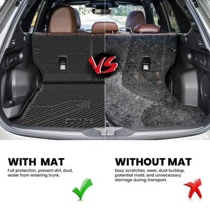 LASFIT Cargo Tray Mat & Backrest Mat for Subaru Forester 2025-2026 (Fit Hybrid,Not for Gas), All Weather TPE Custom Fit Easy Clean for Forester 2026 2025 Trunk Tray Liner & Seatback Mat, Black