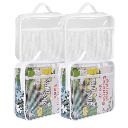 Large Kids Toy Storage Bag - Durable Waterproof Foldable Organizer, Portable Playroom Cleanup Solution for Toys, Books, Art Supplies (Eco-Friendly Material, White
