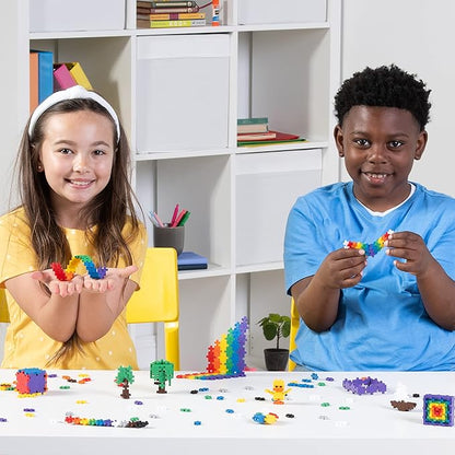 PLUS PLUS Learn to Build Set Interlocking Mini Building Blocks 3D Puzzle Construction Stem Toy for Kids - Basic Mix 400 Pieces