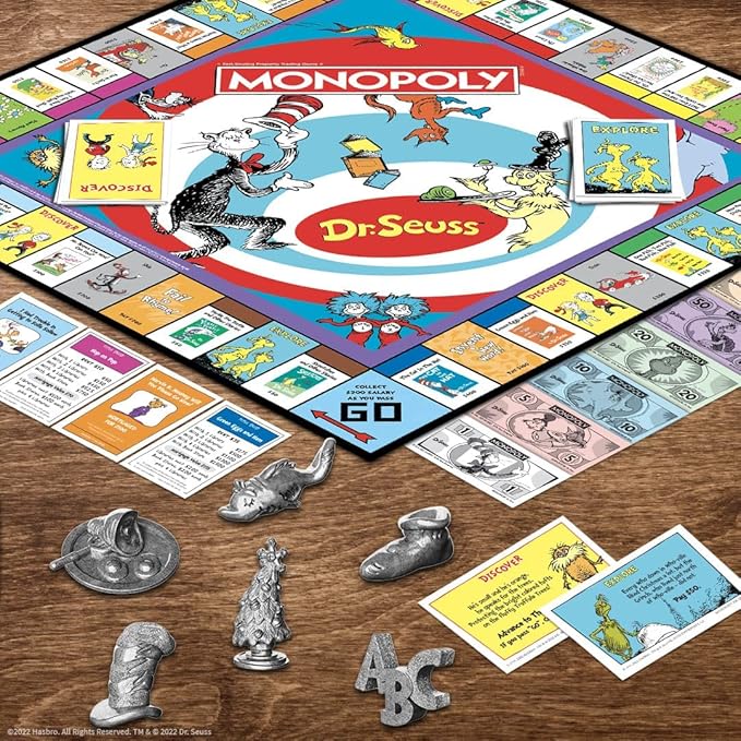 Monopoly: Dr. Seuss | Buy Sell Trade Books | Collectible Classic Monopoly Game Featuring Custom Game Board &amp Artwork | Officially-Licensed Game &amp Merchandise