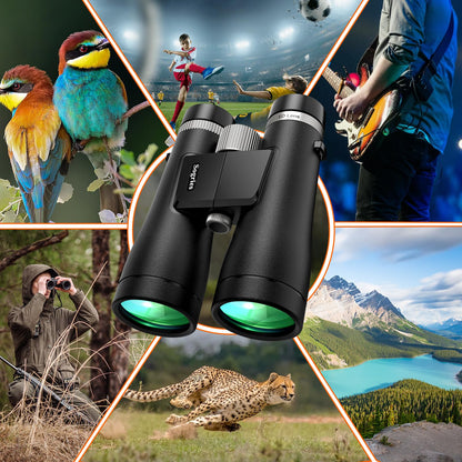 Sogries Binoculars for Adults High Powered Waterproof Compact Binoculars for Bird Watching Travel Low Light Vision Hunting Stargazing Concert Sports Long Range Birding Binocular (ED 12X50)