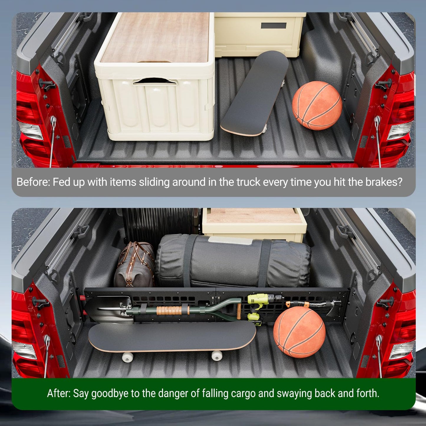 xipoqix Truck Bed Divider Compatible with 2022-2026 Ford Maverick Molle Panel Truck Bed Organizer Cargo Manager Replacement for 2022-2026 Ford Maverick Accessories