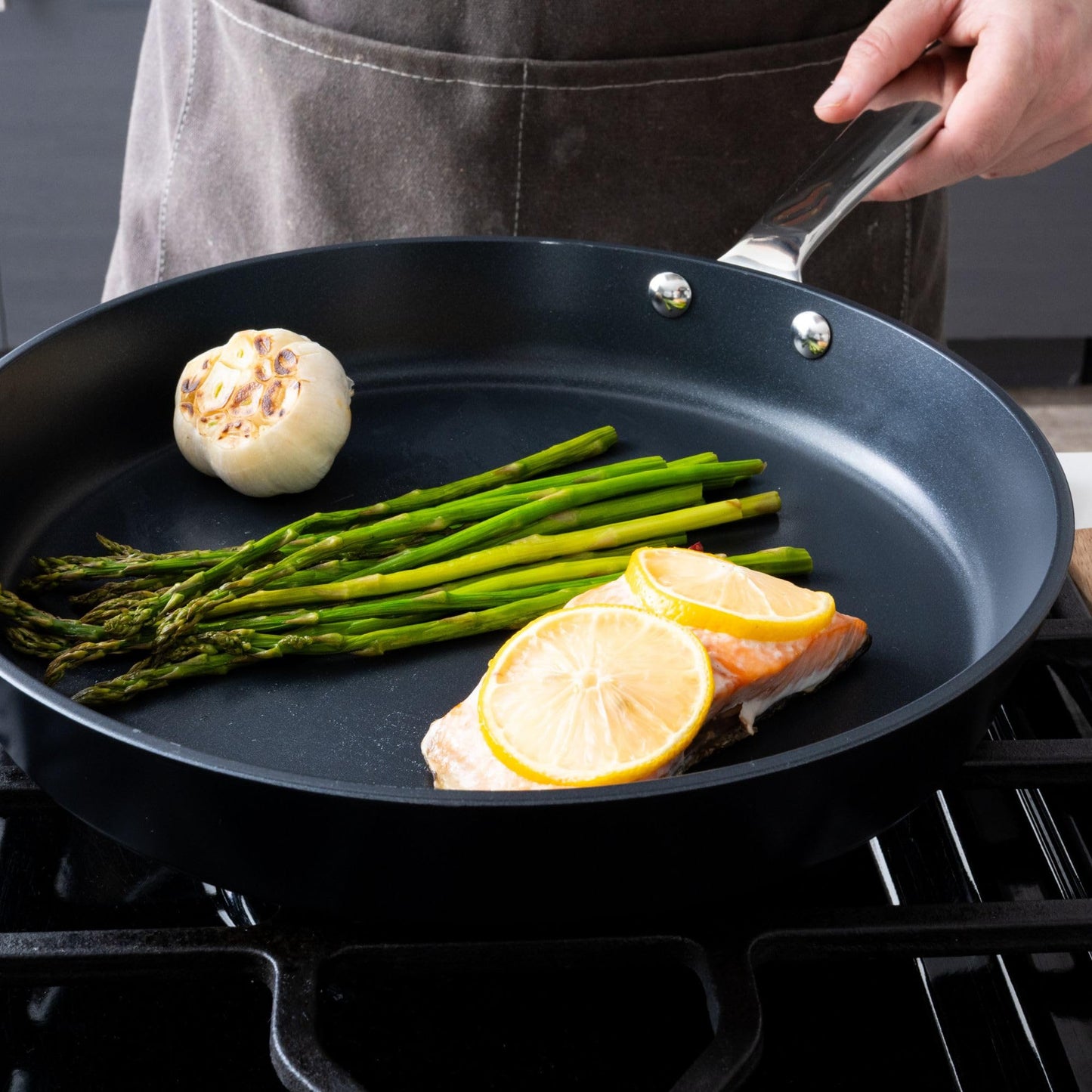 Alva Maestro 8 Inch Ceramic Nonstick Frying Pan, Non Stick Pan, PFAS Free Egg Pan, Small Frying Pan, Stainless Steel Handle, Induction Safe Nonstick Pan, PTFE & PFOA Free Cooking Pan