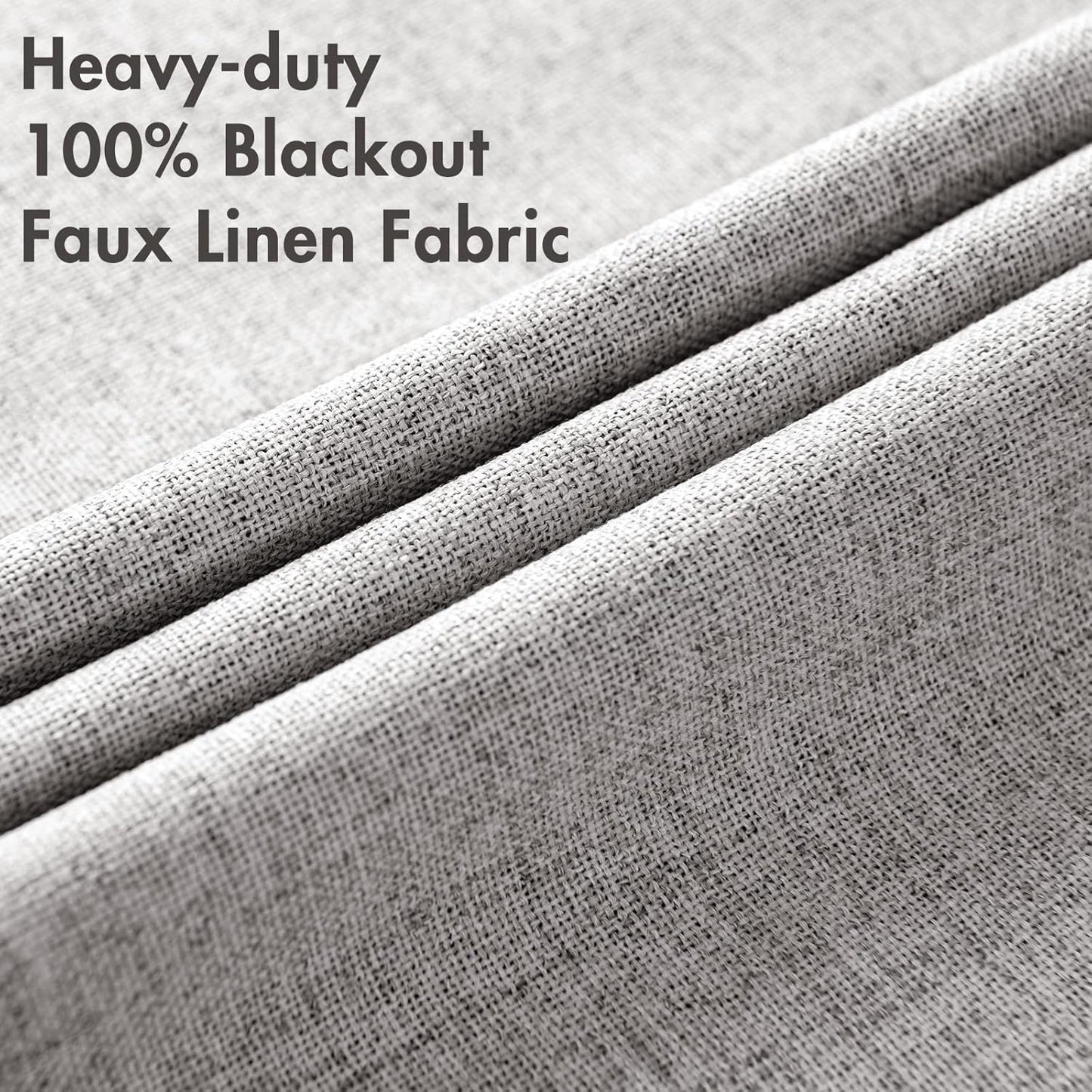 MIULEE Blackout Curtains - 100% Thermal Insulated Light Gray Drapes | 52x54 Inch (2 Panels)