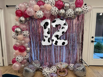 Cow Print Number 19 Balloon 40 inch, 19 Number Balloons, 19th Cow Farm Barnyard theme Birthday Decorations for Girls Boys Kids, 19 Year Old Party Supplies