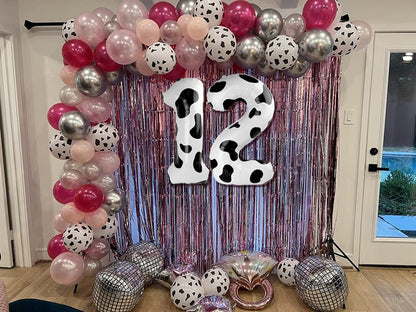 Cow Print Number 29 Balloon 40 inch, 29 Number Balloons, 29th Cow Farm Barnyard theme Birthday Decorations for Girls Boys Kids, 29 Year Old Party Supplies