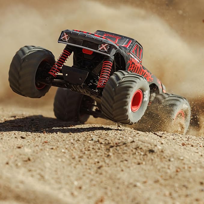 ARRMA RC Truck 1/16 Quake GROM 4X4 RTR Brushed Monster Truck (Battery &amp Charger Included) Red ARA2137T1