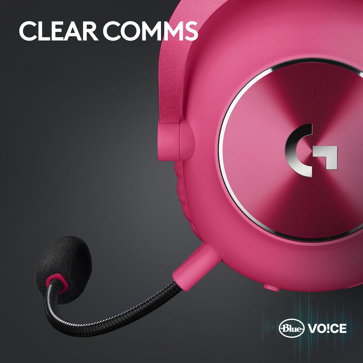 Logitech G PRO X 2 Lightspeed Wireless Gaming Headset, Detachable Boom Mic, 50mm Graphene Drivers, DTS:X Headphone 2.0—7.1 Surround, Bluetooth/USB/3.5mm Aux, for PC, PS5, PS4, Switch - Magenta
