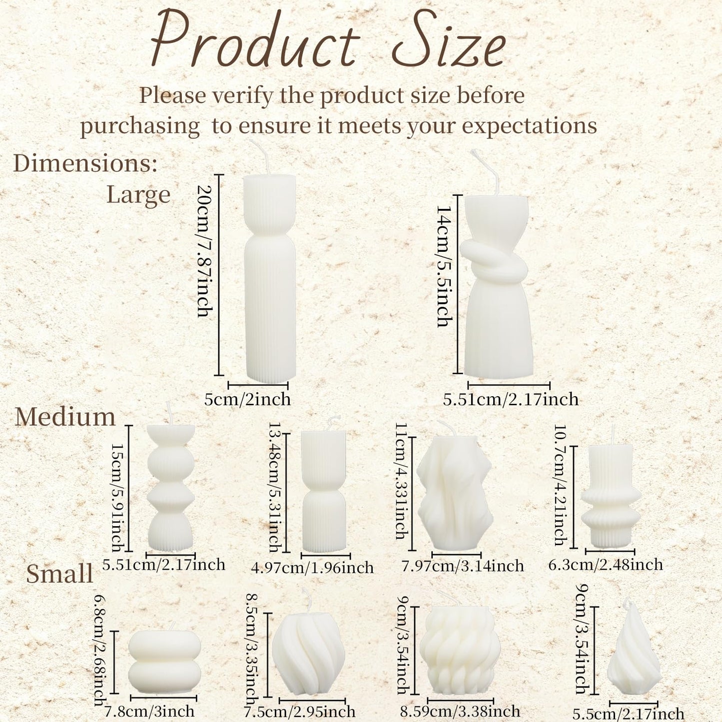 PEDOBALI 10 Pcs Pillar Candles White Aesthetic Modern Candles Set Soy Wax Handmade Ribbed Decor for Housewarming Gift, Home Decor, Table Decor, Shelf