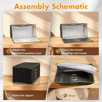 Ftzataz Sourdough Warming Mat with Bread Proofer Warming Box, Sourdough Heating Mat Used to Provide Sufficient Temperature for Bread Proofing, Sourdough Warming, Sourdough Heating, Dough Riser
