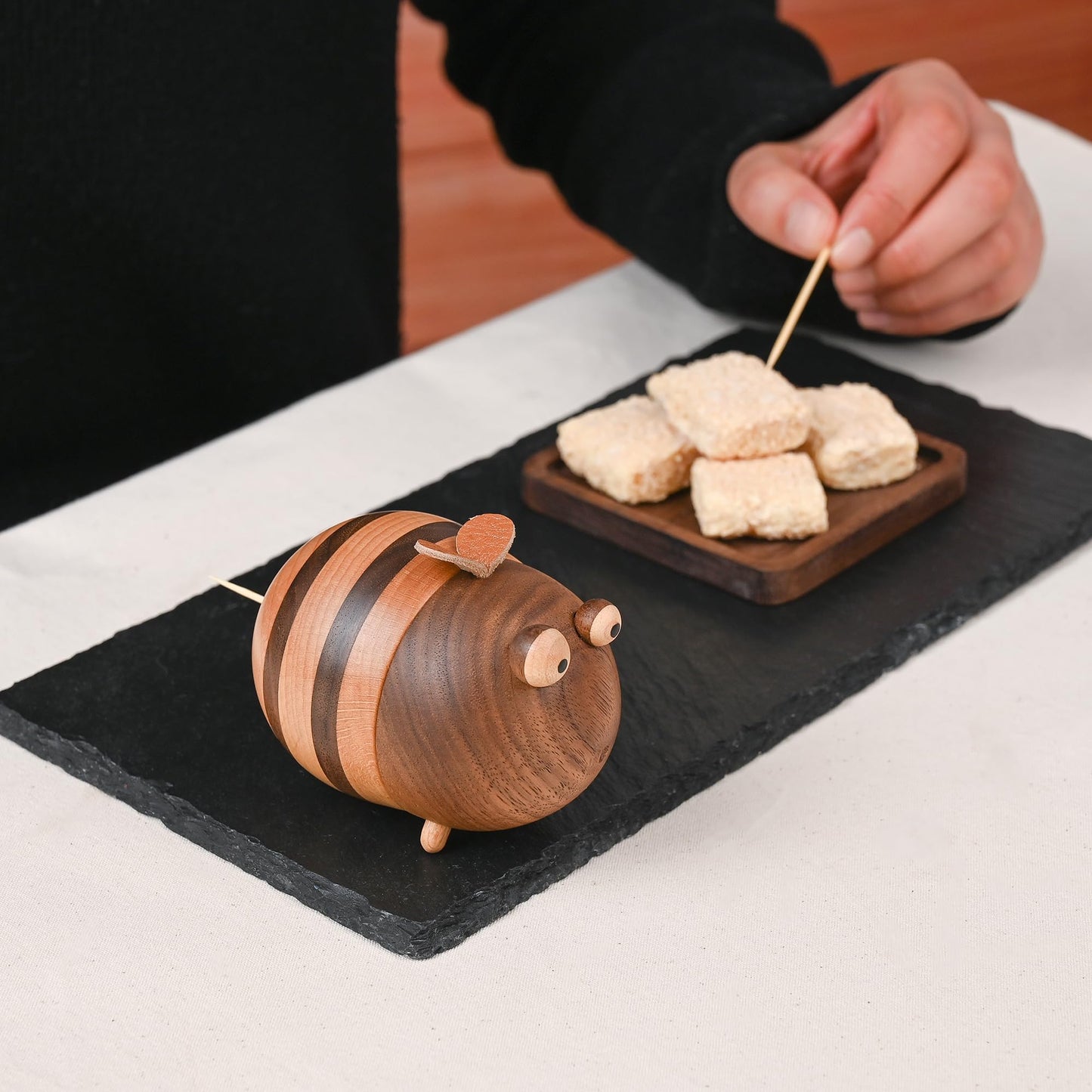 Bee Toothpick Holder Dispenser - Unique Kitchen Gadgets for Home Decor and Gifts, Cute Kitchen Accessories for Bee Lovers, Bee Decor - Perfect Kitchen Gifts Idea--Includes 150 Pcs Toothpicks