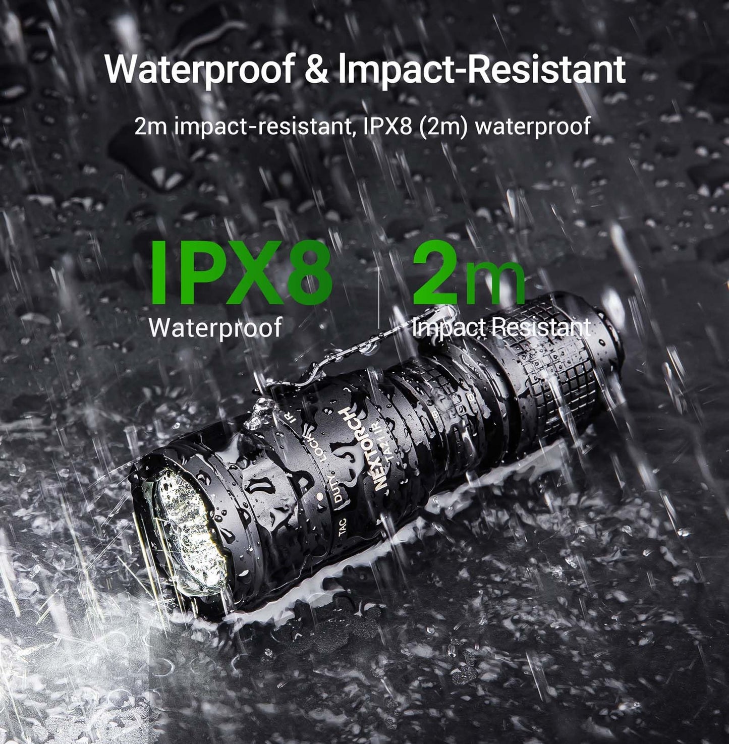 NEXTORCH TA21 IR Tactical Flashlight, 1300 Lumens White & IR Dual Light, One-Step-Strobe, 4 Modes, IPX8 Waterproof, USB-C Rechargeable EDC Portable Light for Outdoor Camping Hiking Emergency