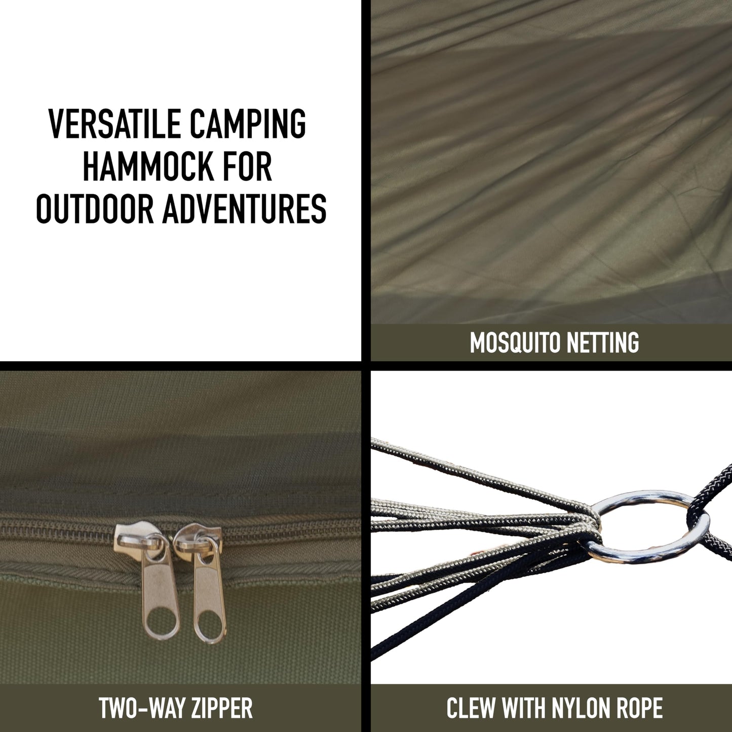 Rothco Jungle Hammock with Mosquito Net and Rain Fly Roof – Portable and Lightweight – Great for Camping, Backpacking, and More