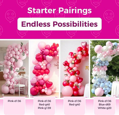 Bezente Pastel Pink Latex Party Balloons - 100 Pack 12-Inch Round Helium Balloons for Weddings & Celebrations