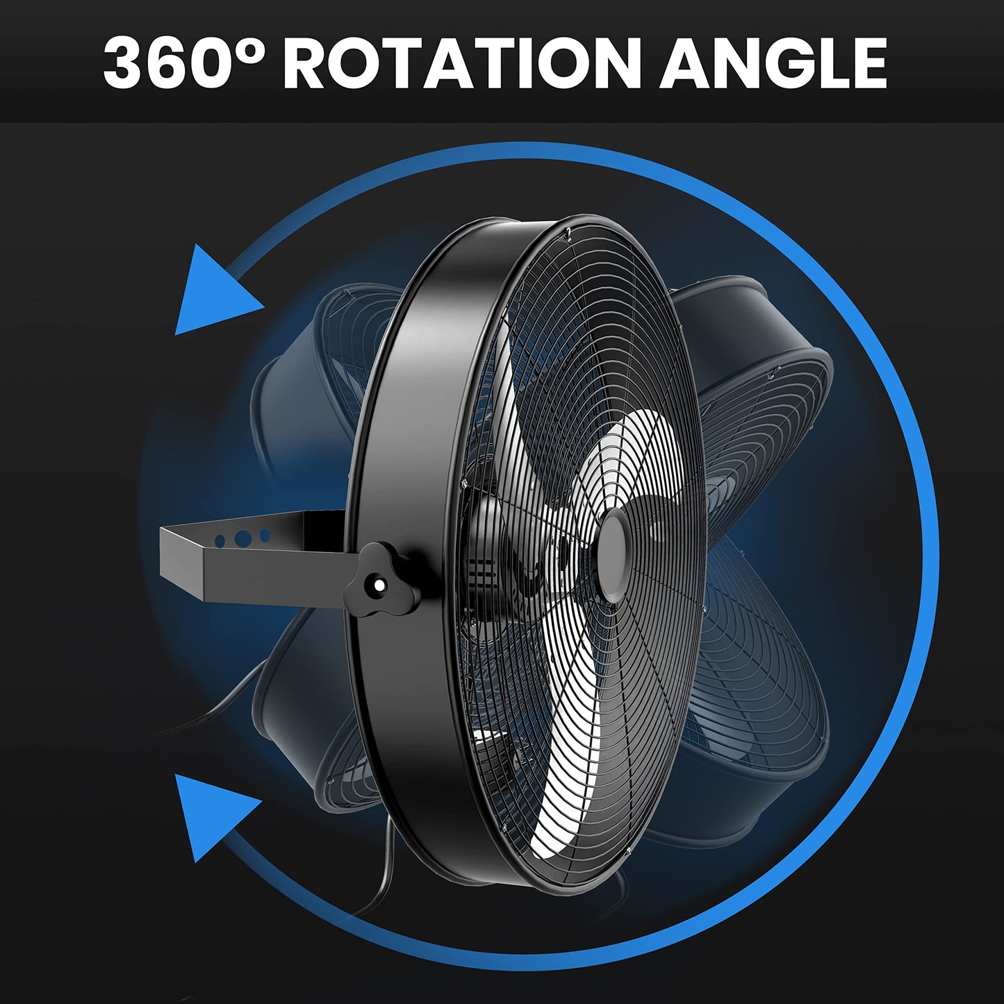 Simple Deluxe 20 Inch High Velocity Wall Mount Fan with Rack, 3 Speed Industrial/Commercial Metal Ventilation Fan,2 Pack