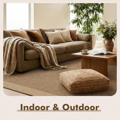 MontVoo-Outdoor Rug-Patio Rug 8x10 ft Polypropylene Indoor Outdoor Rugs Outdoor Carpet for Patio Deck Balcony Porch, Textured Weave, Durable for High Traffic, Fade-Resistant, Modern Neutral Brown