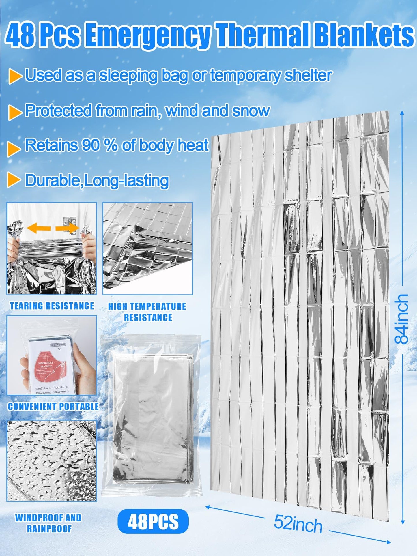 Shyyween 288 Pcs Homeless Care Package Supplies Winter Beanies Hats Neck Warmers Scarf Gloves Sock Emergency Blanket and Organza Bag
