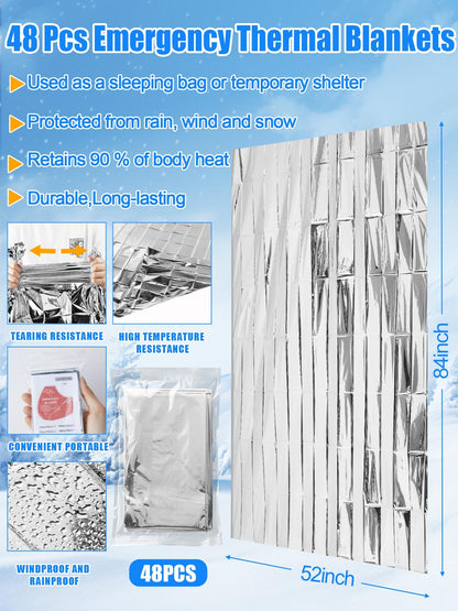 Shyyween 288 Pcs Homeless Care Package Supplies Winter Beanies Hats Neck Warmers Scarf Gloves Sock Emergency Blanket and Organza Bag