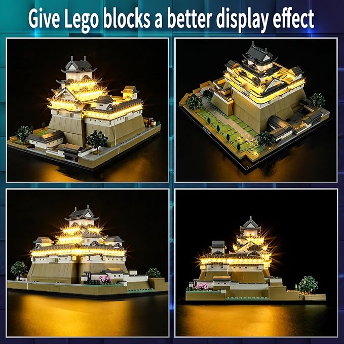 Vaodest LED Light for Lego Architecture 21060 Himeji Castle SetDesign and Configuration Compatible with Lego 21060 Model(LED Light Only Not Building Block Kit)