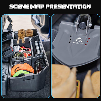 WHALEMOTOR Underseat Storage Compatible with Ford F150(2015-2026)&Super Duty(2017-2026) SuperCrew/Crew Cab, Upgraded Rear Under Seat Organizer Cargo Box for F-150 F250 F350 F450 F550