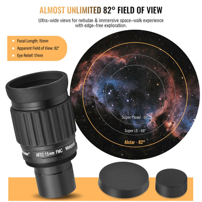 Alstar 1.25 inch 82 Degree SWA Eyepiece - Bundle with - Telescope Eyepiece & Filter Accessory Case